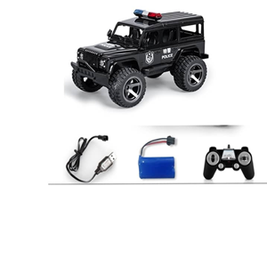 ماشین کنترلی شارژی جیپ پلیس مشکی Remote Control LAND ROVER DEFENDER POLICE JEEP 2.4G -اسباب بازی